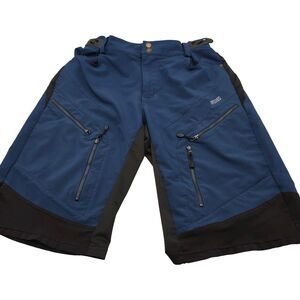 Arsuxeo Mens Blue Mountain Bike Shorts Medium Adjustable Waist Cycling